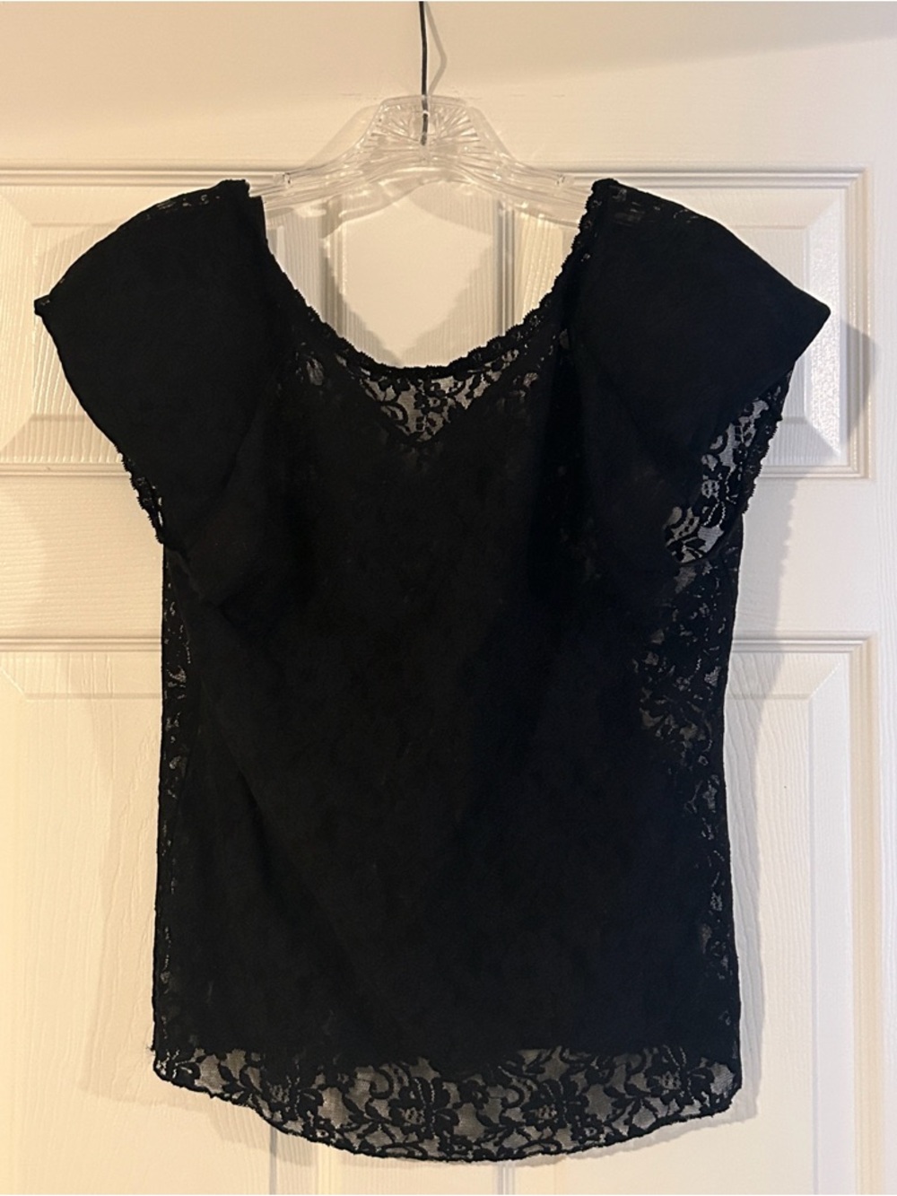 Shoulders To Go Vintage Black Lace Sleeveless Shoulder Pads Top  XL